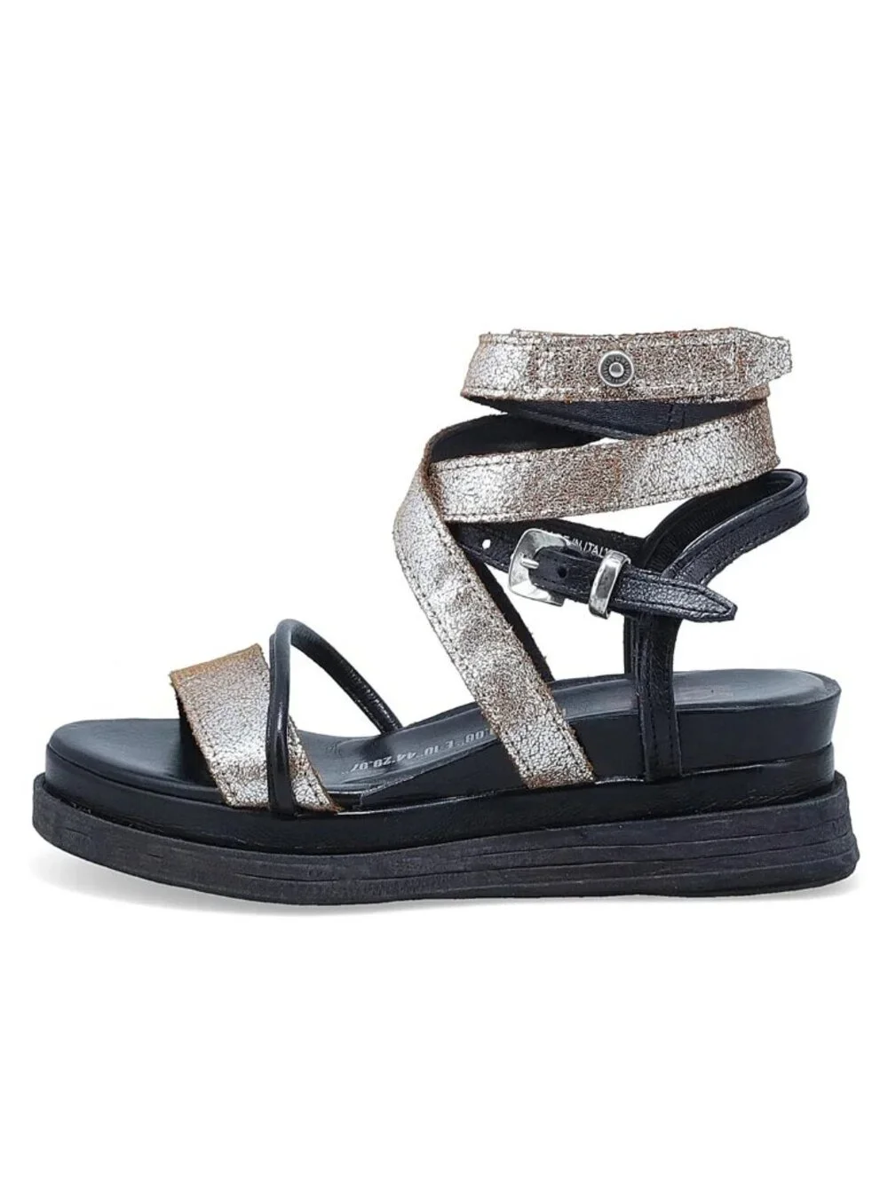 NWT $360 A.S.98 Labo Platform Sandal LEATHER STRAPPY PLATINUM BLACK 37 (DD18)